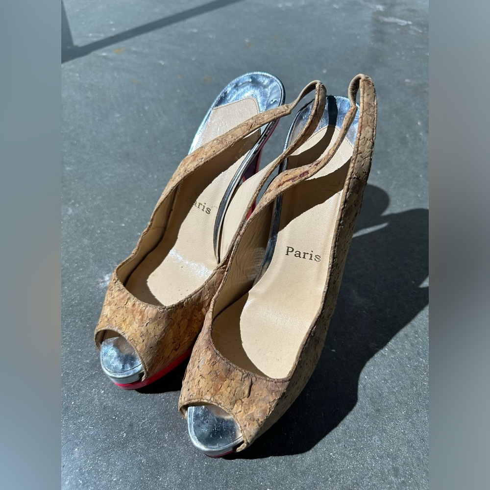 Christian Louboutin Slingback Cork Heels